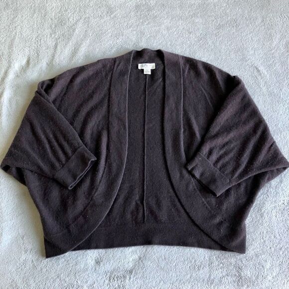 Anne Taylor Loft Cashmere Dolman Sleeved Cocoon Shrug Cardigan - Picture 2 of 11